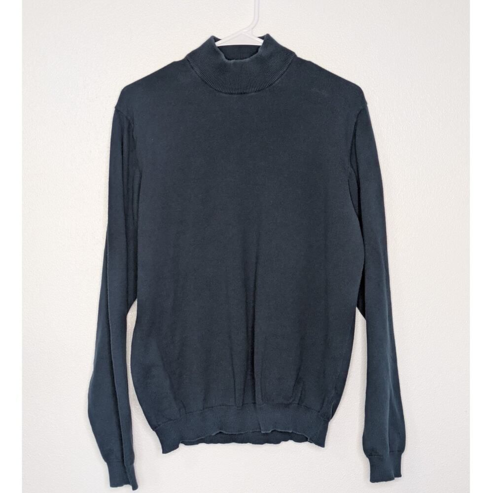 Eddie Bauer Vintage Mens Sweater Size Medium Long Sleeve Navy Cotton Crew-Neck